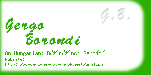 gergo borondi business card